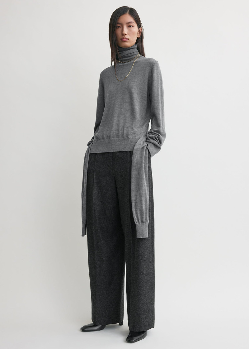 Totême Double-sleeve turtleneck mid grey outlook