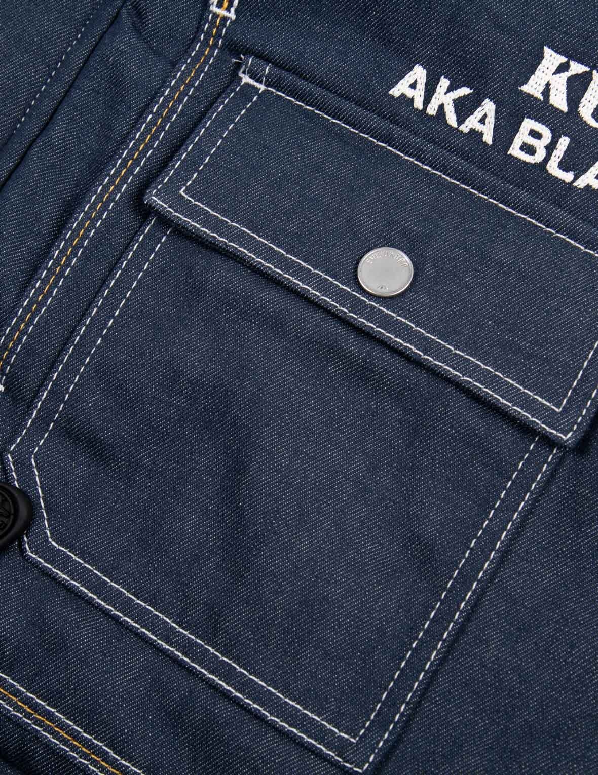 Contrast Stitching Padded Denim Worker Jacket - 17