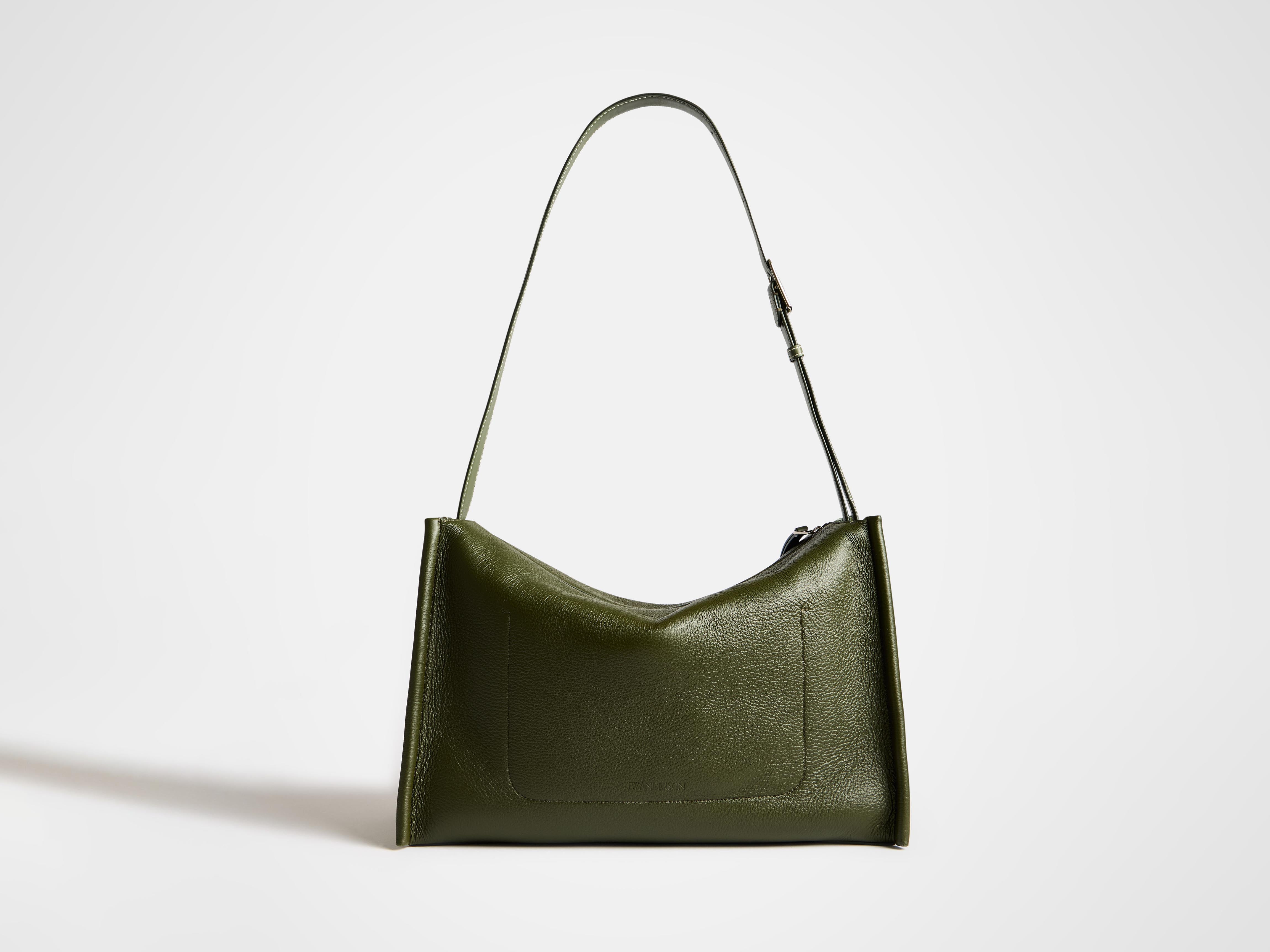 MESSENGER LOAFER BAG IN KHAKI LEATHER - 6