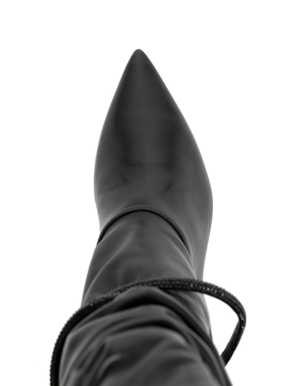 80mm ruched leather boots - 4