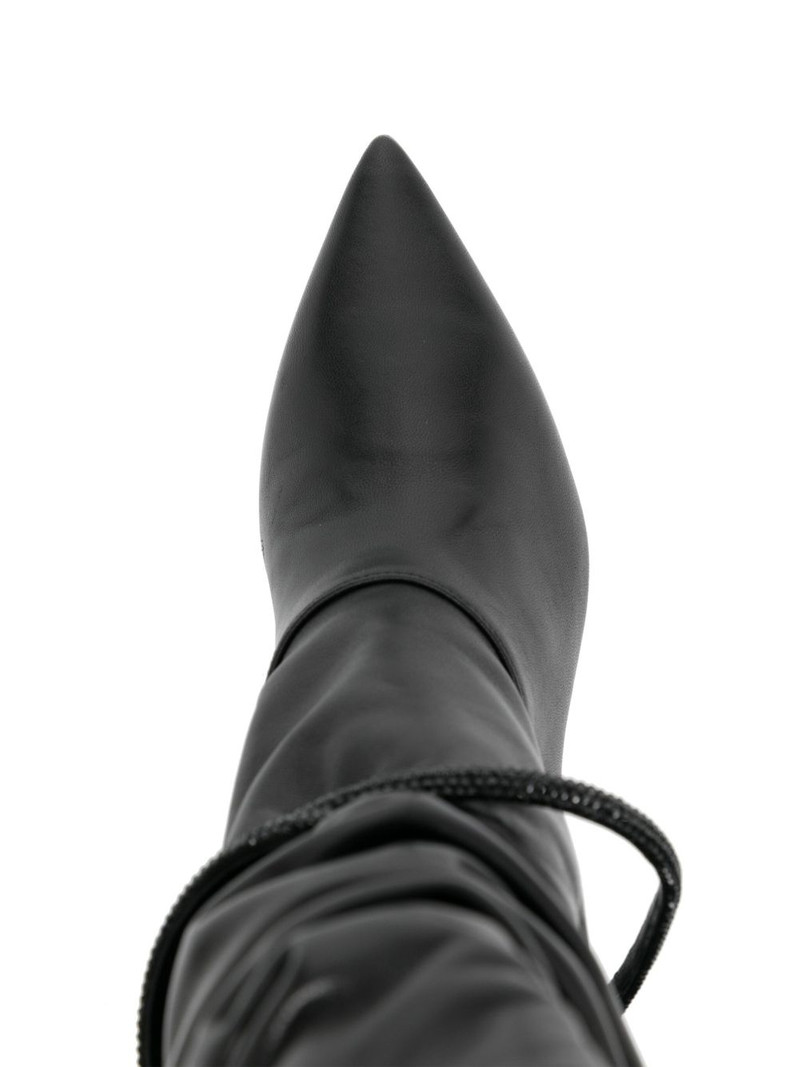 80mm ruched leather boots 4