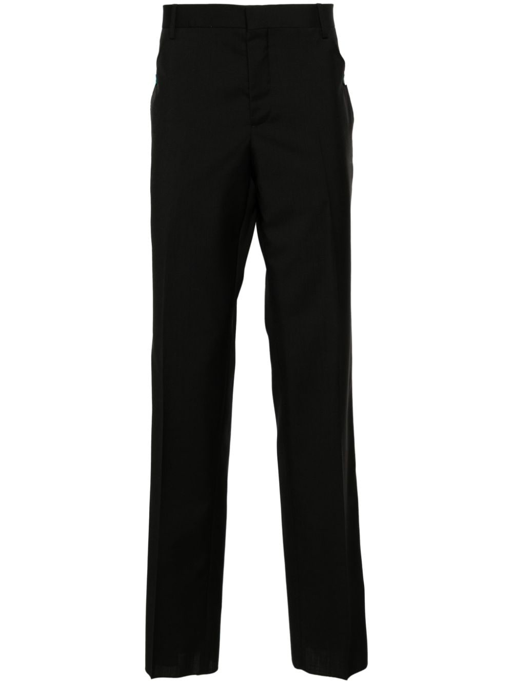 contrasting-pockets virgin wool tailored trousers - 1