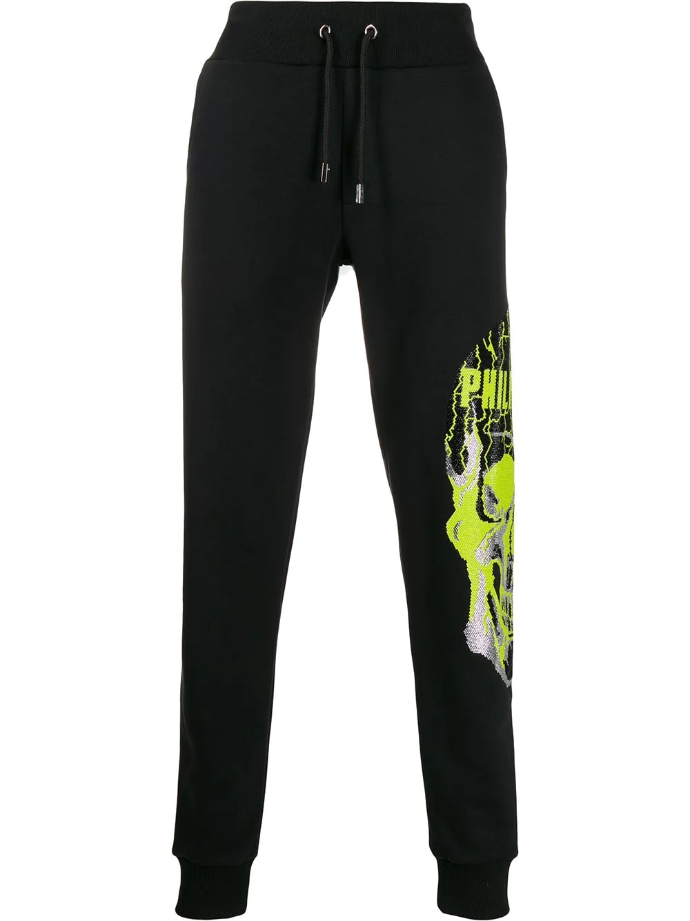 Skull embellished track trousers - 1