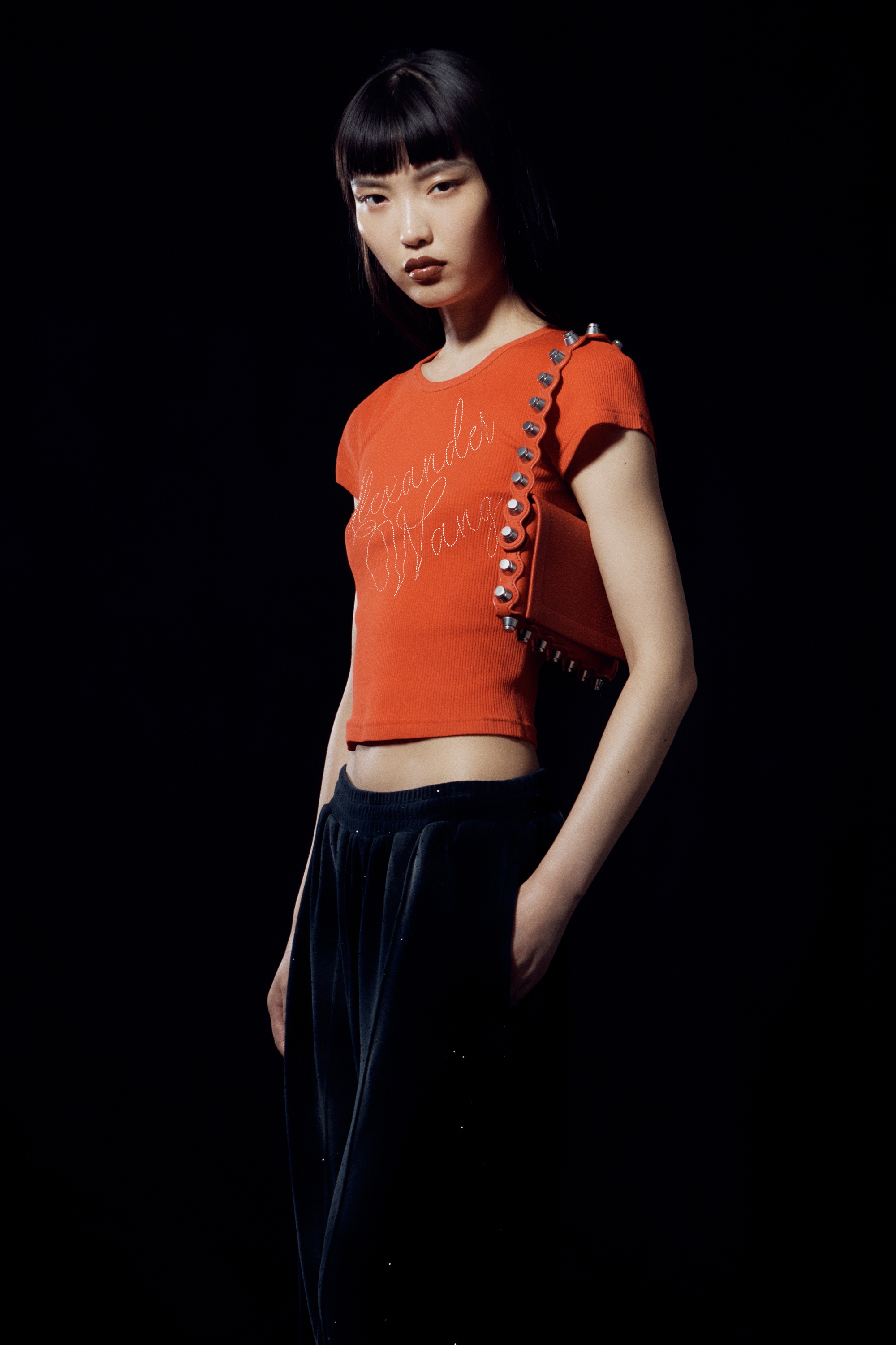 Crystal Hotfix Tee in Ribbed Jersey - 3