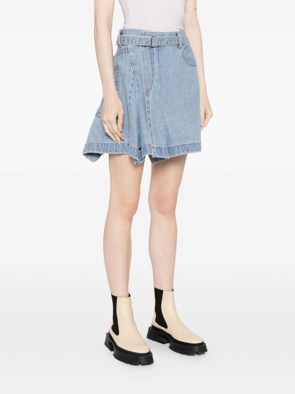 belted denim skirt - 3