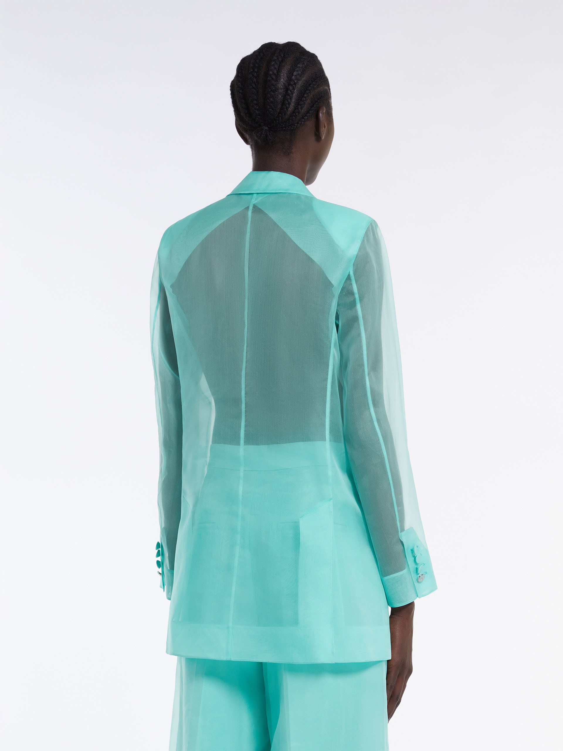 NEGRAR Silk organza double-breasted blazer - 4