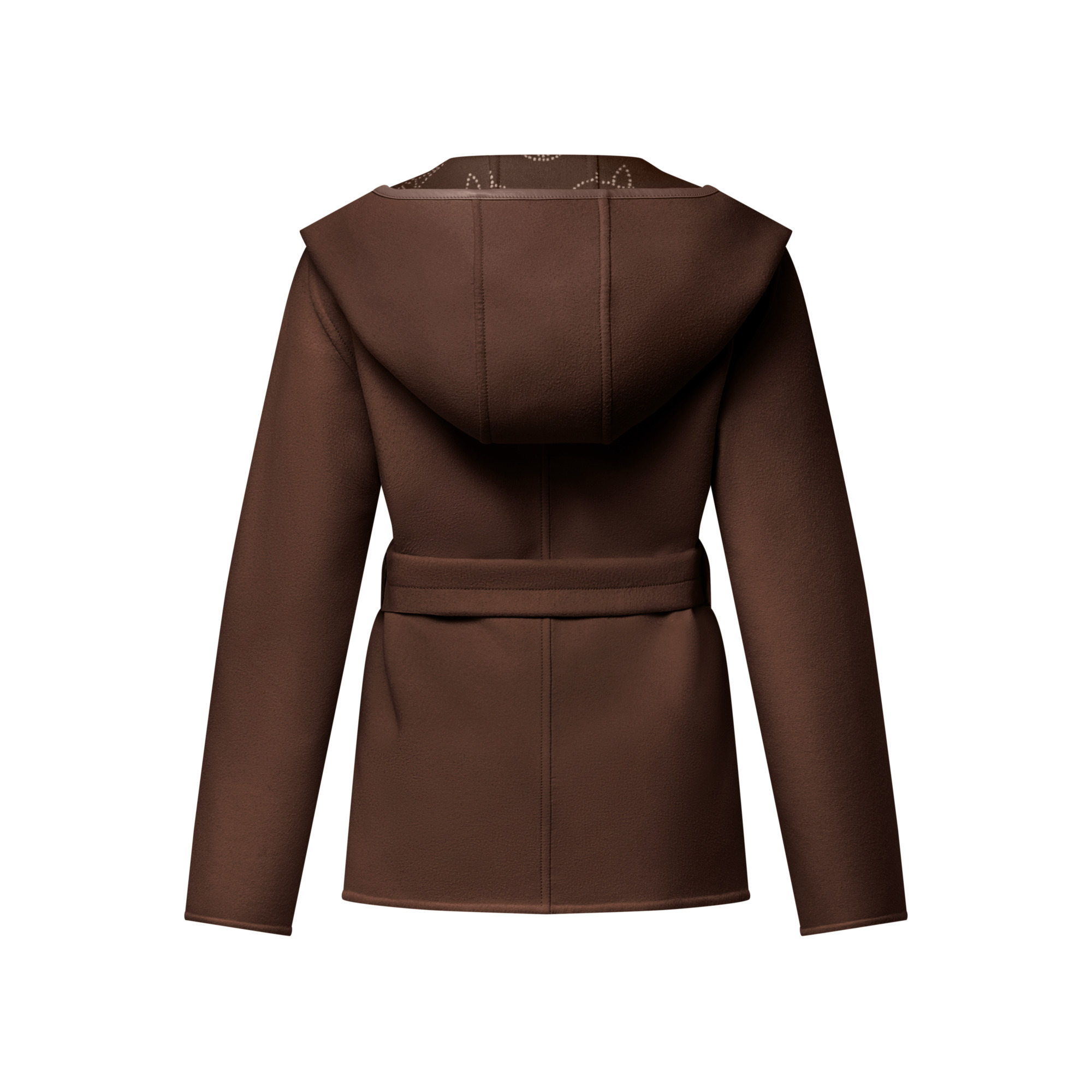 Reversible Short Hooded Wrap Coat - 3