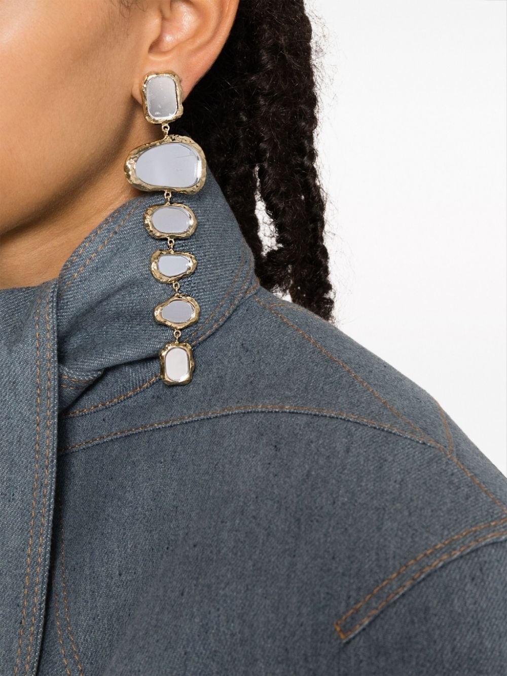 glass crystal-embellished drop earrings - 2
