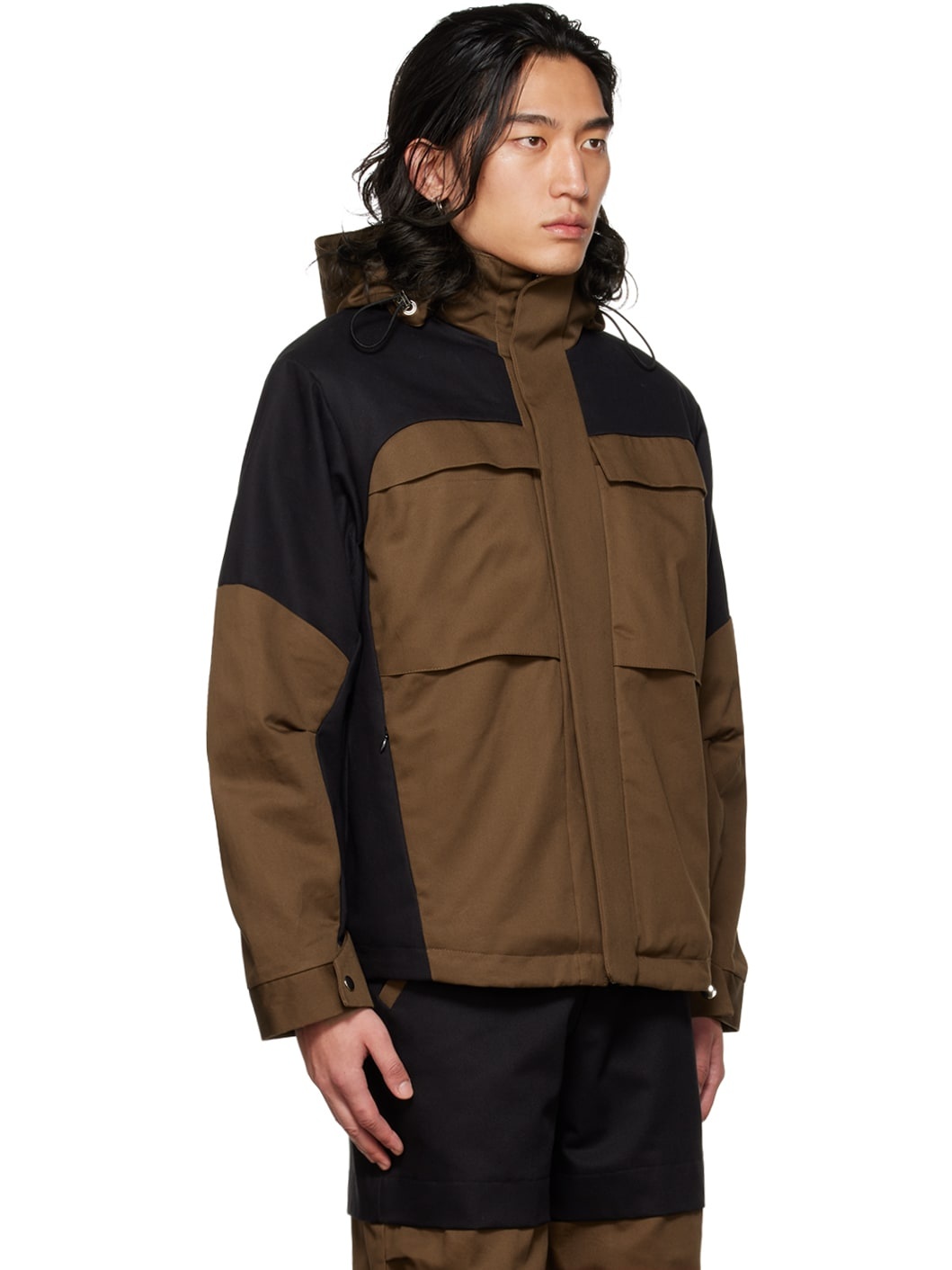 Black & Brown Paneled Jacket - 2