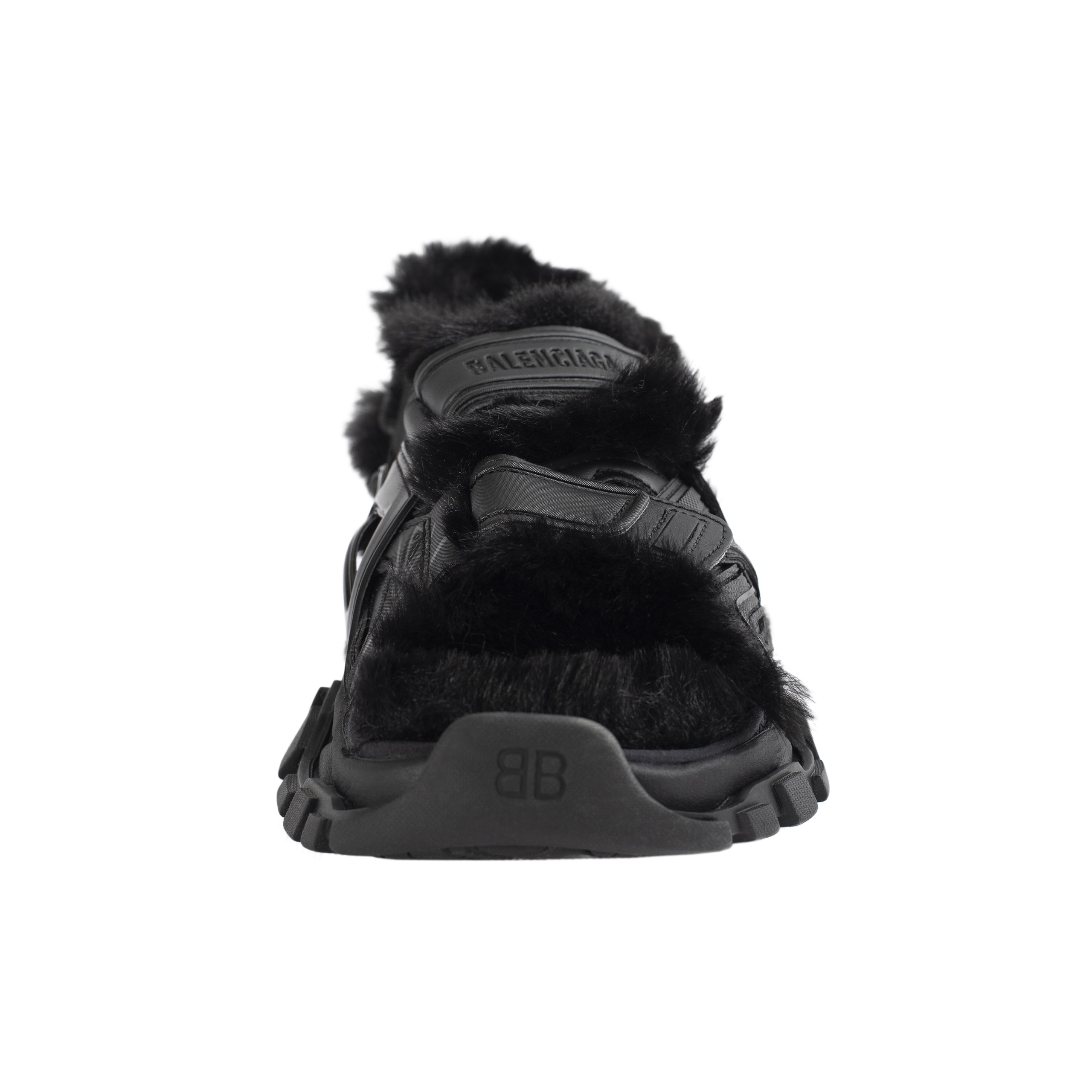 TRACK SANDAL FAKE FUR IN BLACK - 5