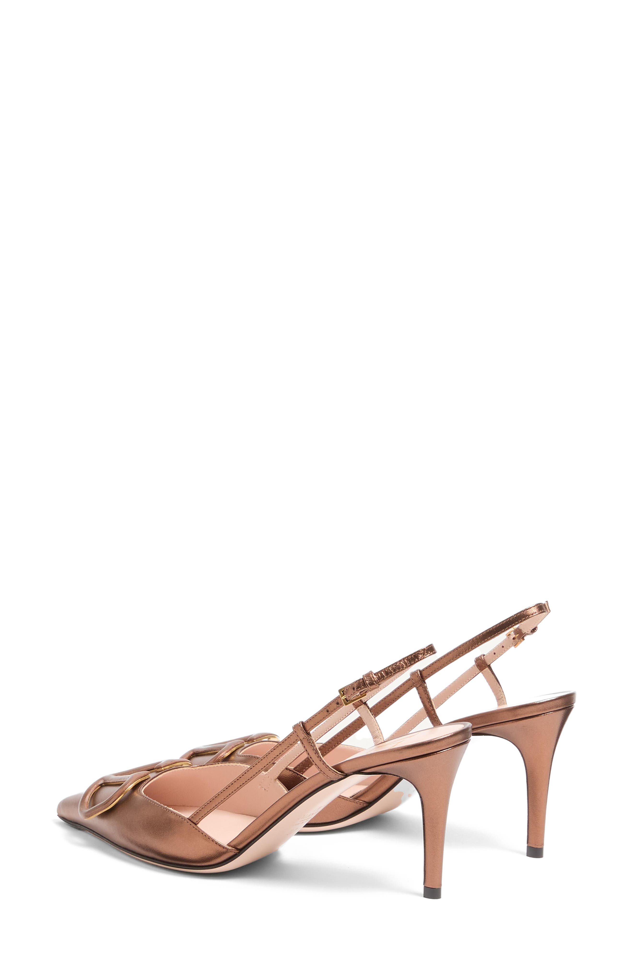 Valentino Garavani VLOGO Signature Metallic Slingback Pump in Bronze at Nordstrom - 3