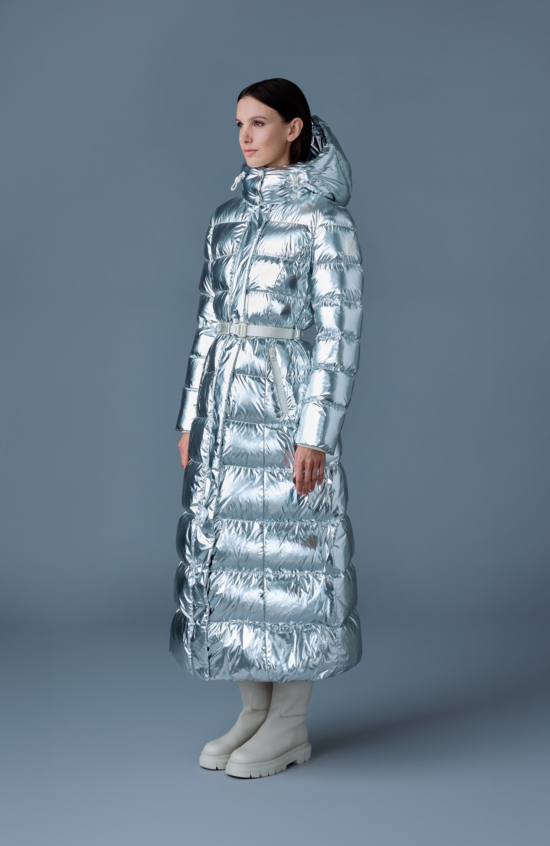 CALINA-M Metallic laminate down maxi coat - 3