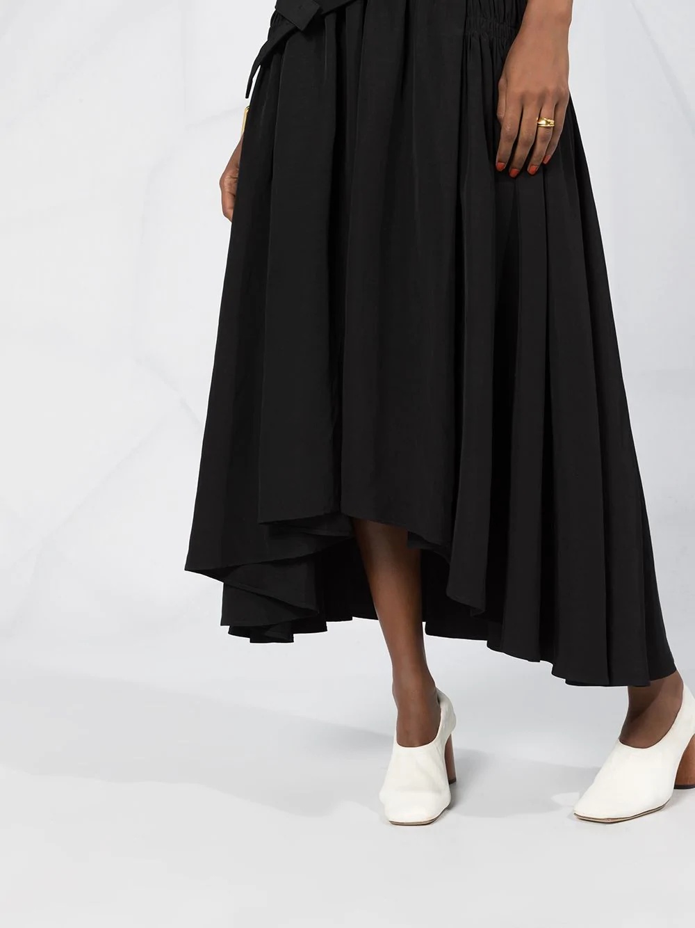 pleated mid-length skirt - 5