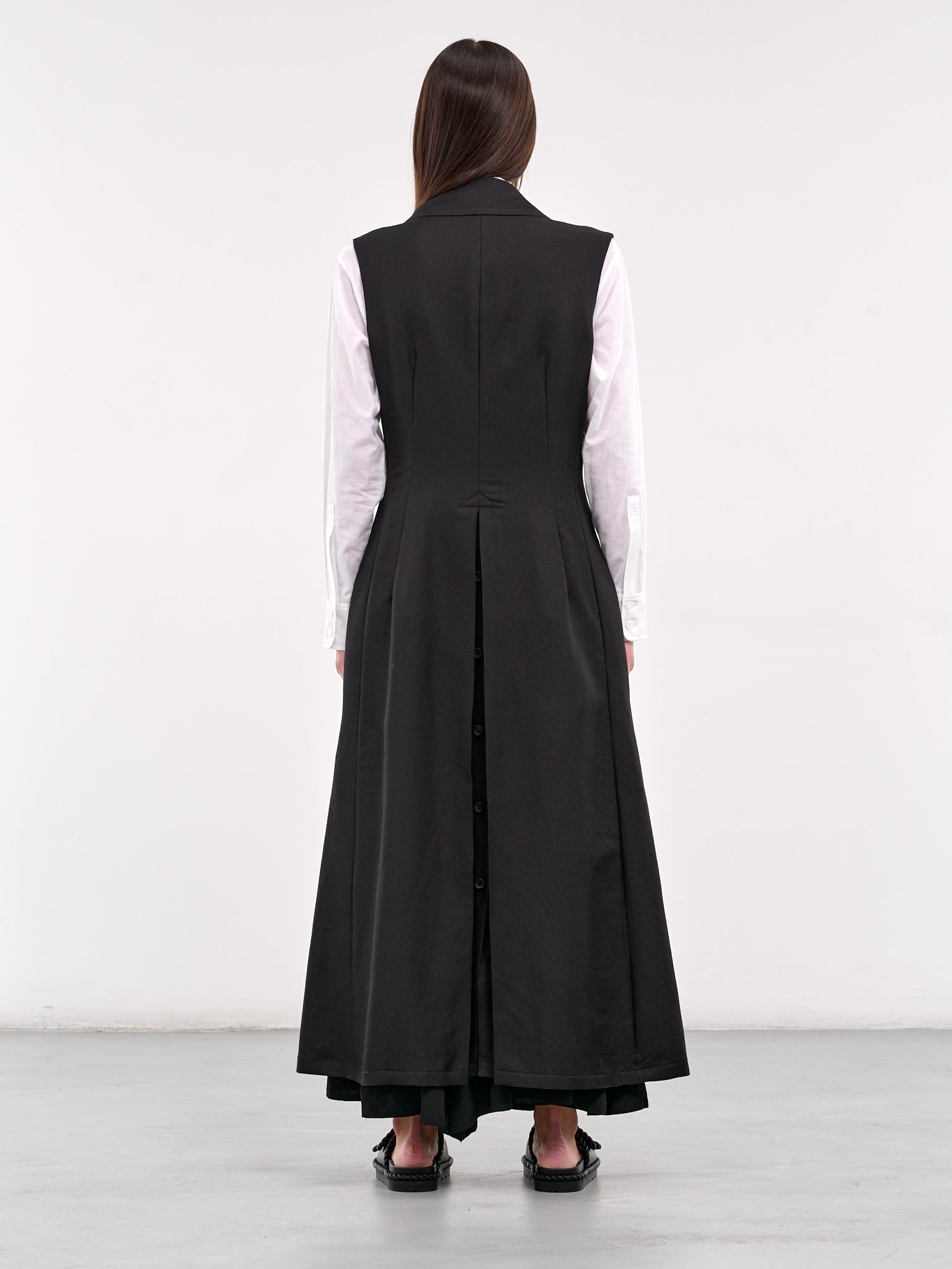 Twill Front Draped Sleeveless Dress - 3