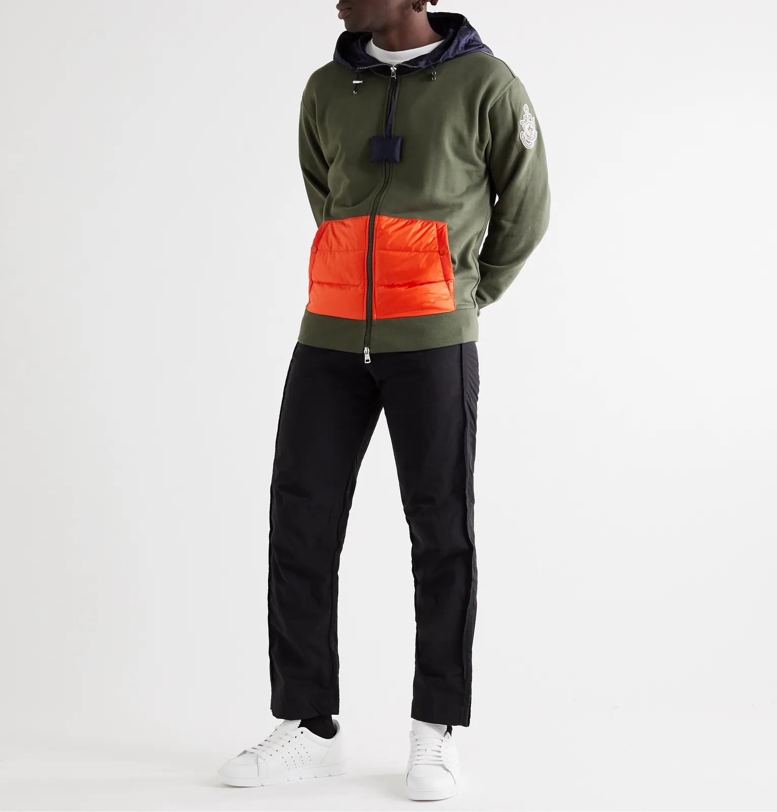 1 Moncler JW Anderson Logo-Appliquéd Shell-Trimmed Loopback Cotton-Jersey Down Hoodie - 2