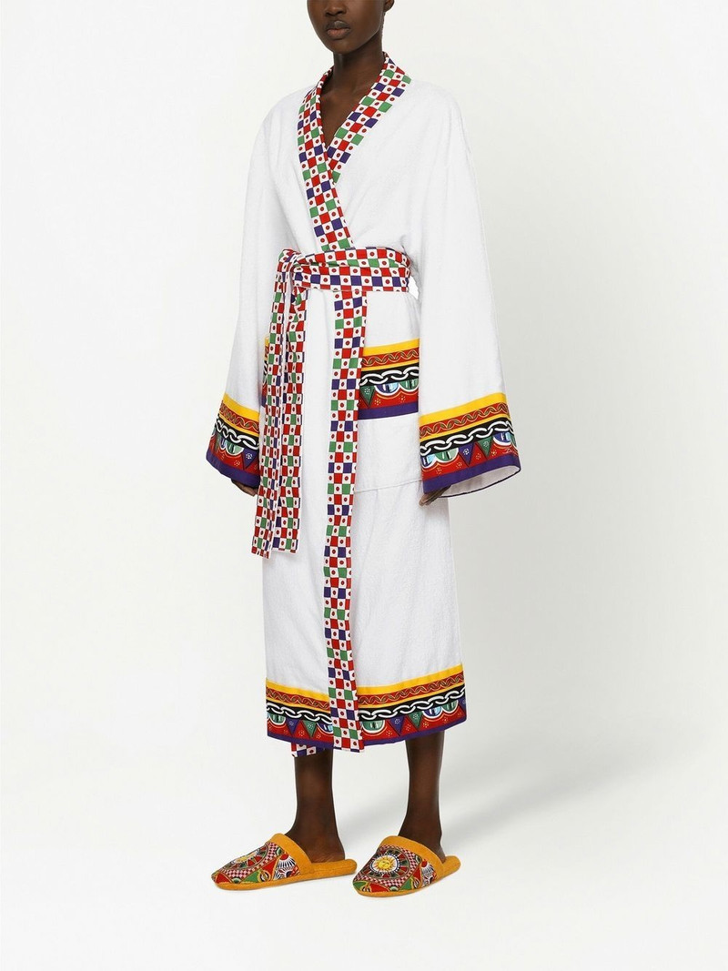 Dolce & Gabbana Carretto Siciliano printed trim bathrobe outlook