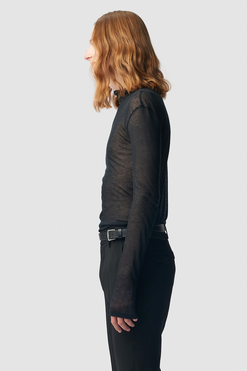 Ann Demeulemeester Daneel Standard Fit Long Sleeve Turtle Neck Tee outlook