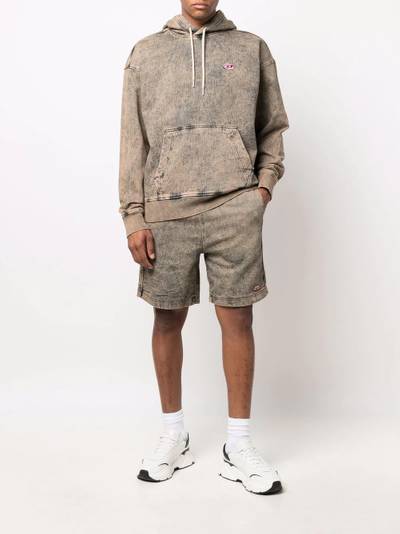 Diesel acid-wash logo-patch hoodie outlook