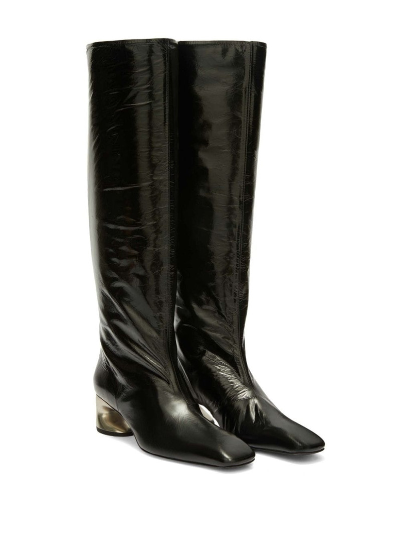 Jil Sander metal-heel leather knee boots outlook