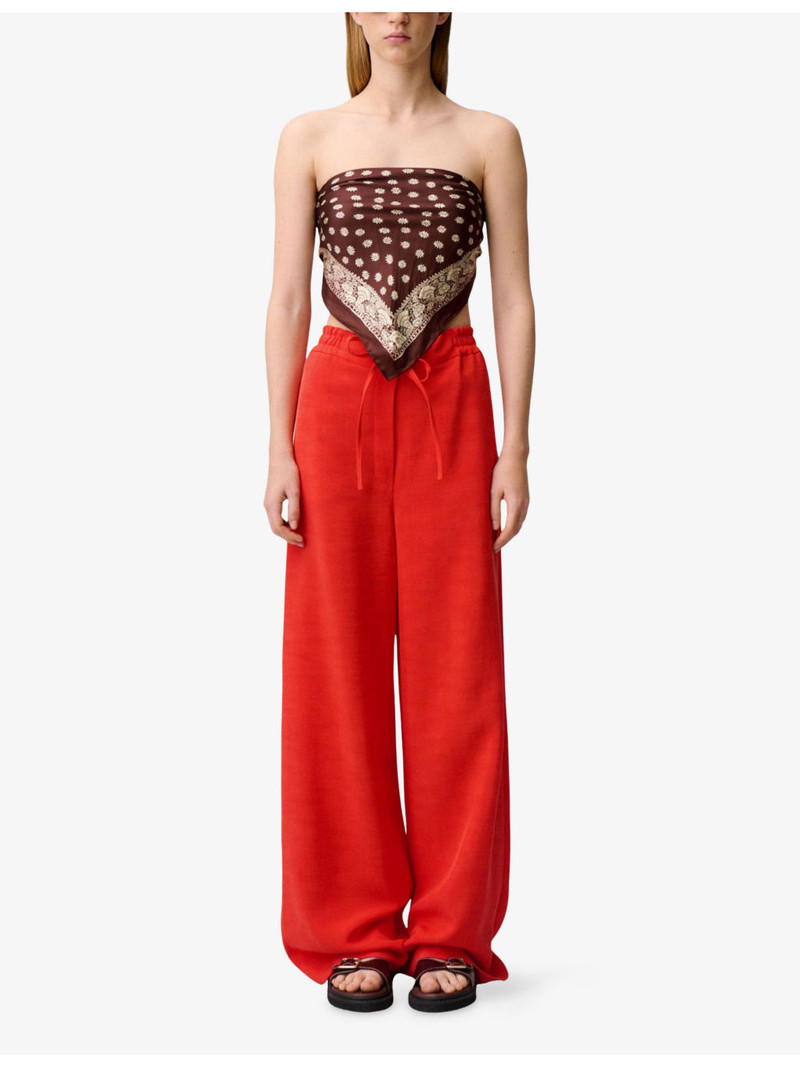 Claudie Pierlot Drawstring Wide-Leg Woven Trousers outlook