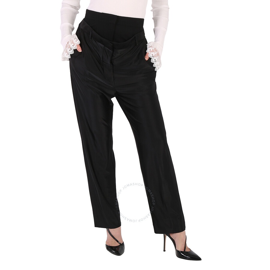 Burberry Ladies Black Lombardy Double-waisted Jersey Pants - 3