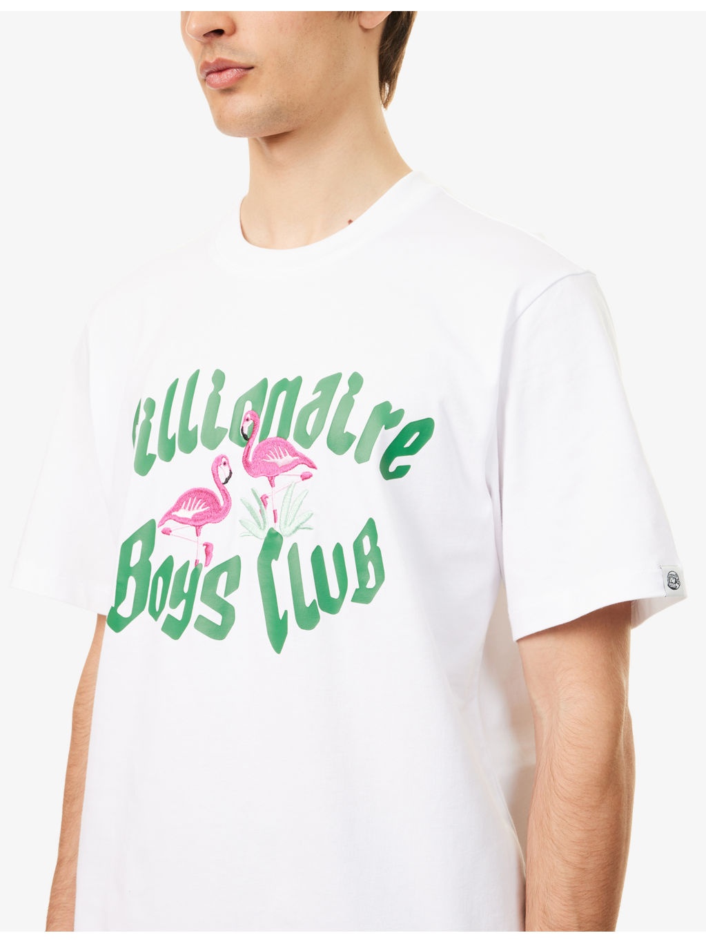 Flamingo Embroidered Cotton T-shirt - 5