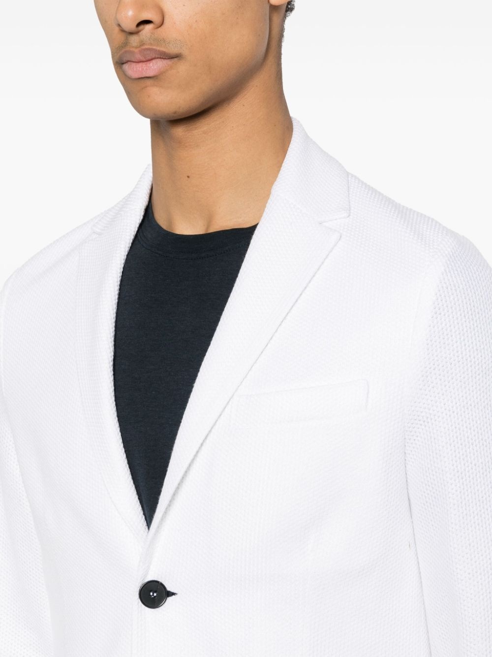 single-breasted honeycomb blazer - 5