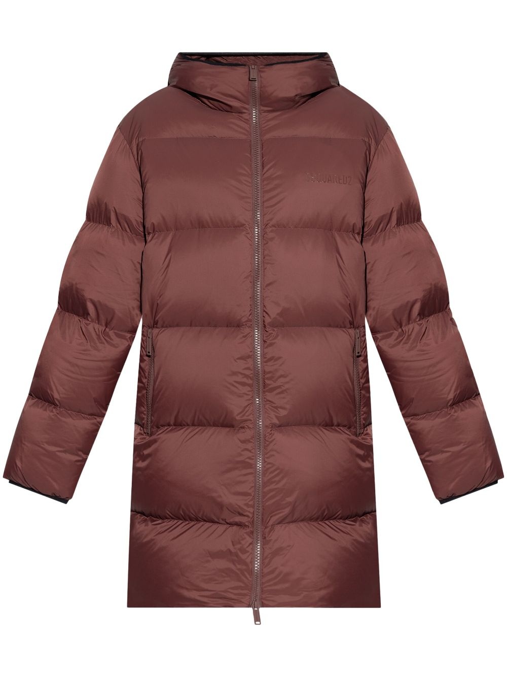 logo-print padded coat - 1