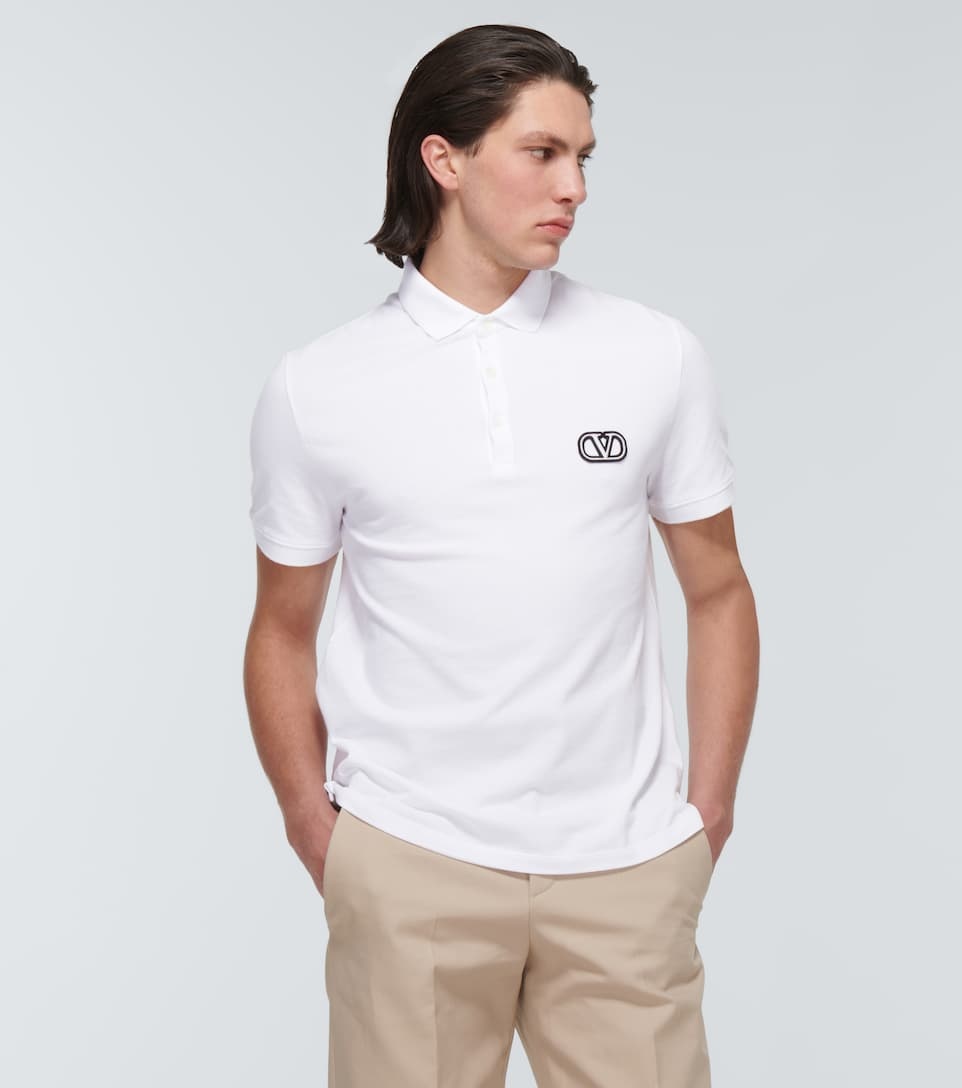 VLogo embroidered piqué polo shirt - 3