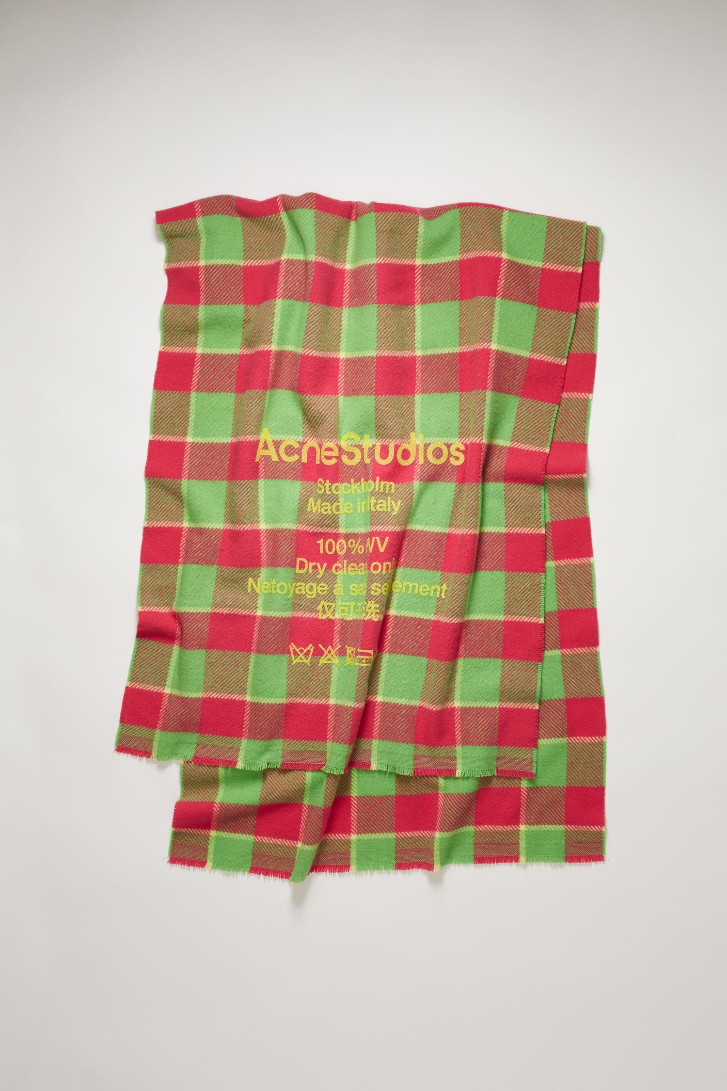 Checked logo scarf fuchsia/green - 1