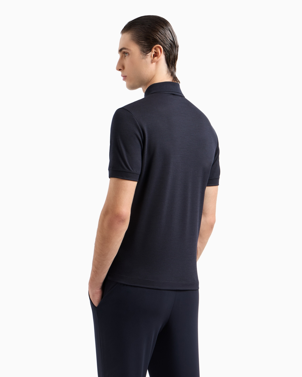 Pure virgin-wool piqué polo shirt - 3