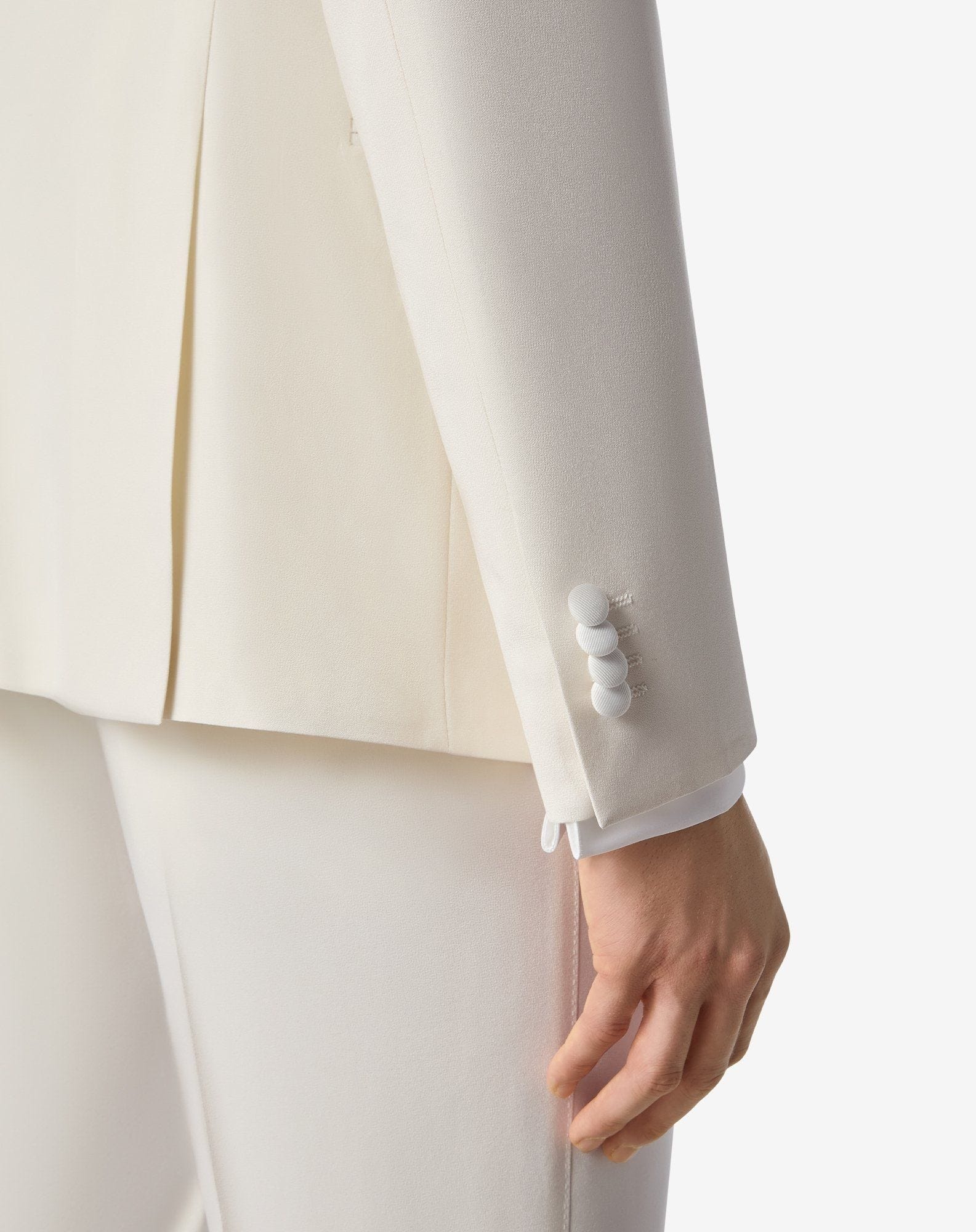 White stretch silk tuxedo - 6