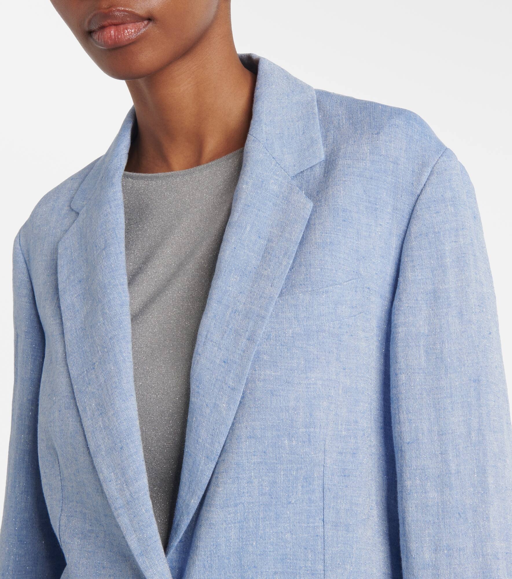 Linen-blend blazer - 5