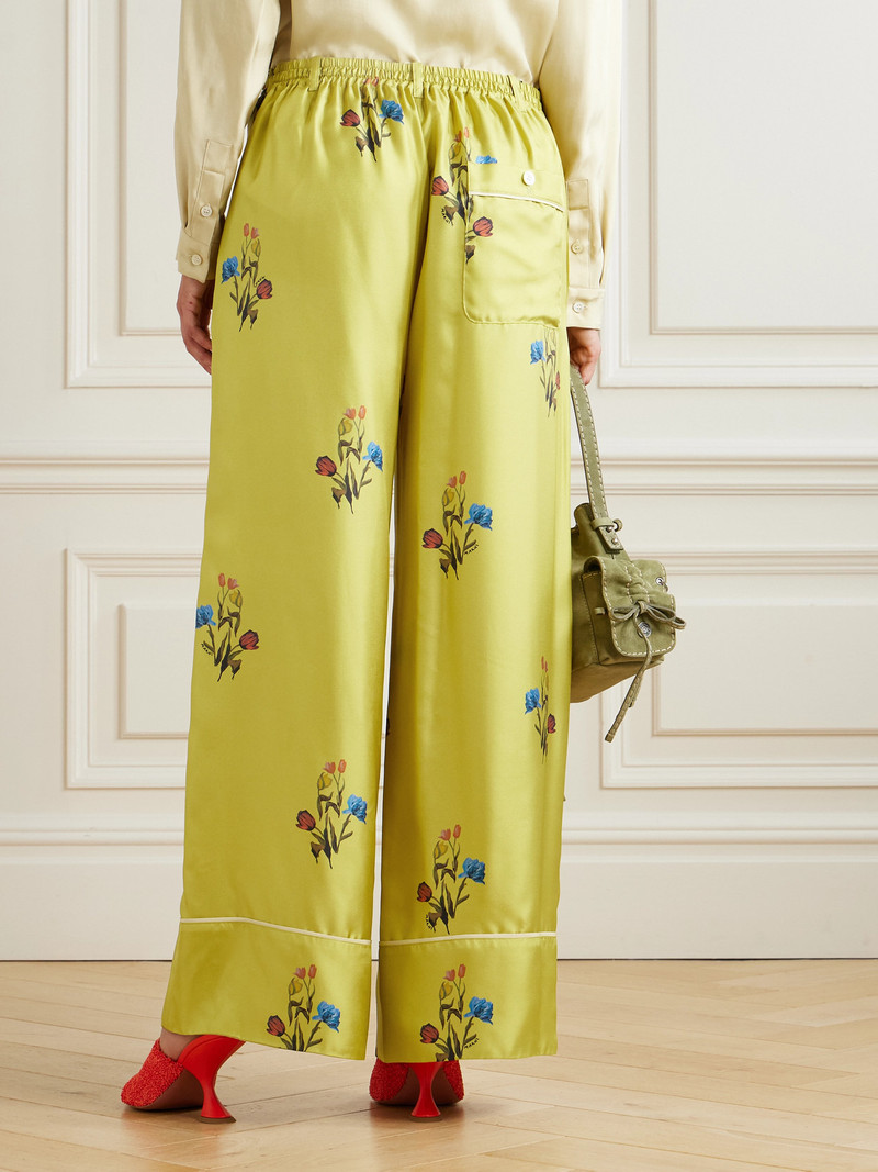 Floral-print Silk-twill Wide-leg Pants 3
