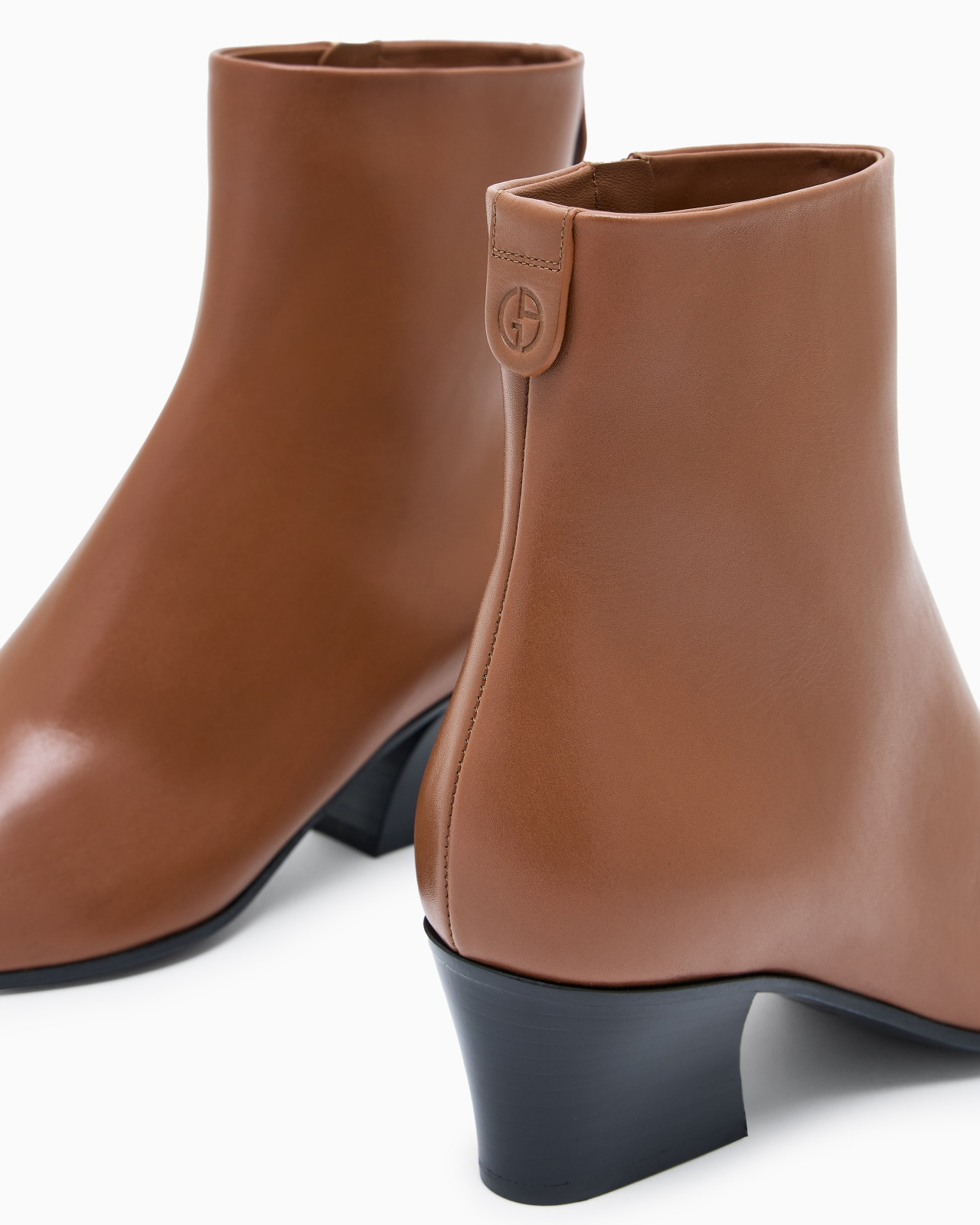 SMOOTH LEATHER HEELED ANKLE BOOTS - 5