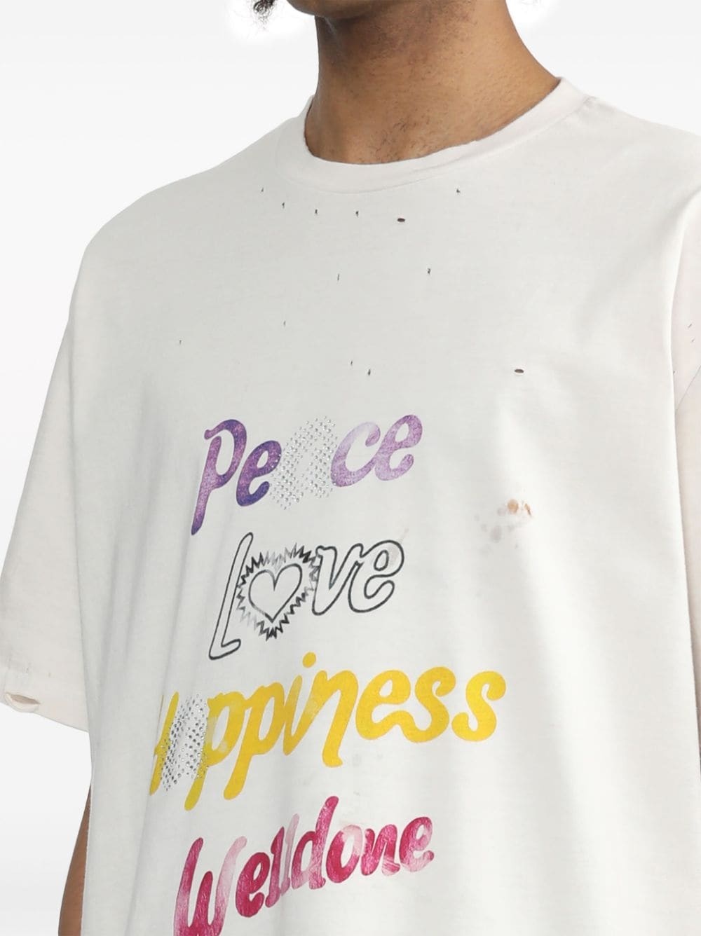 Peace logo-print T-shirt - 5