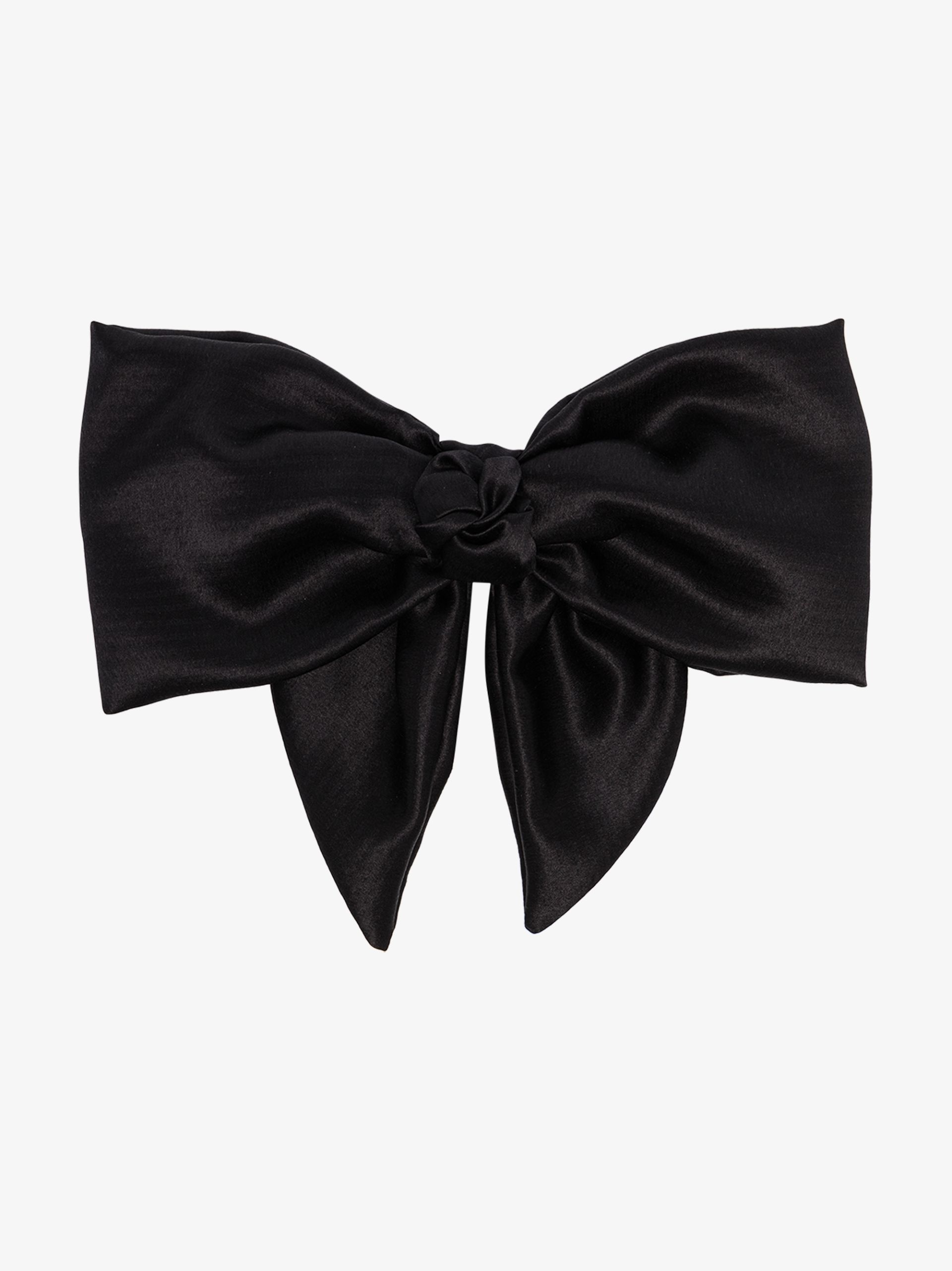 black Naples satin bow hair clip - 1