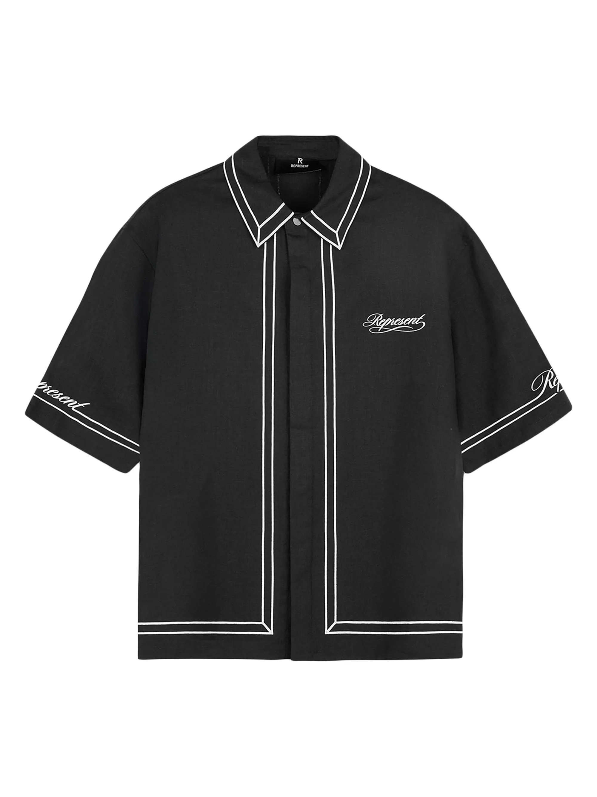 Men's Logo Border Shirt - Jet Black - 1