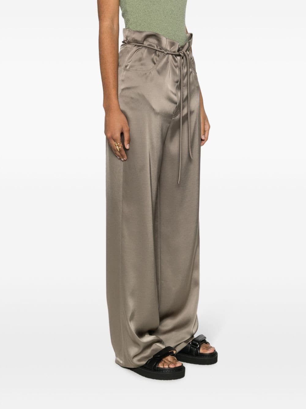 Sato satin-finish palazzo pants - 3