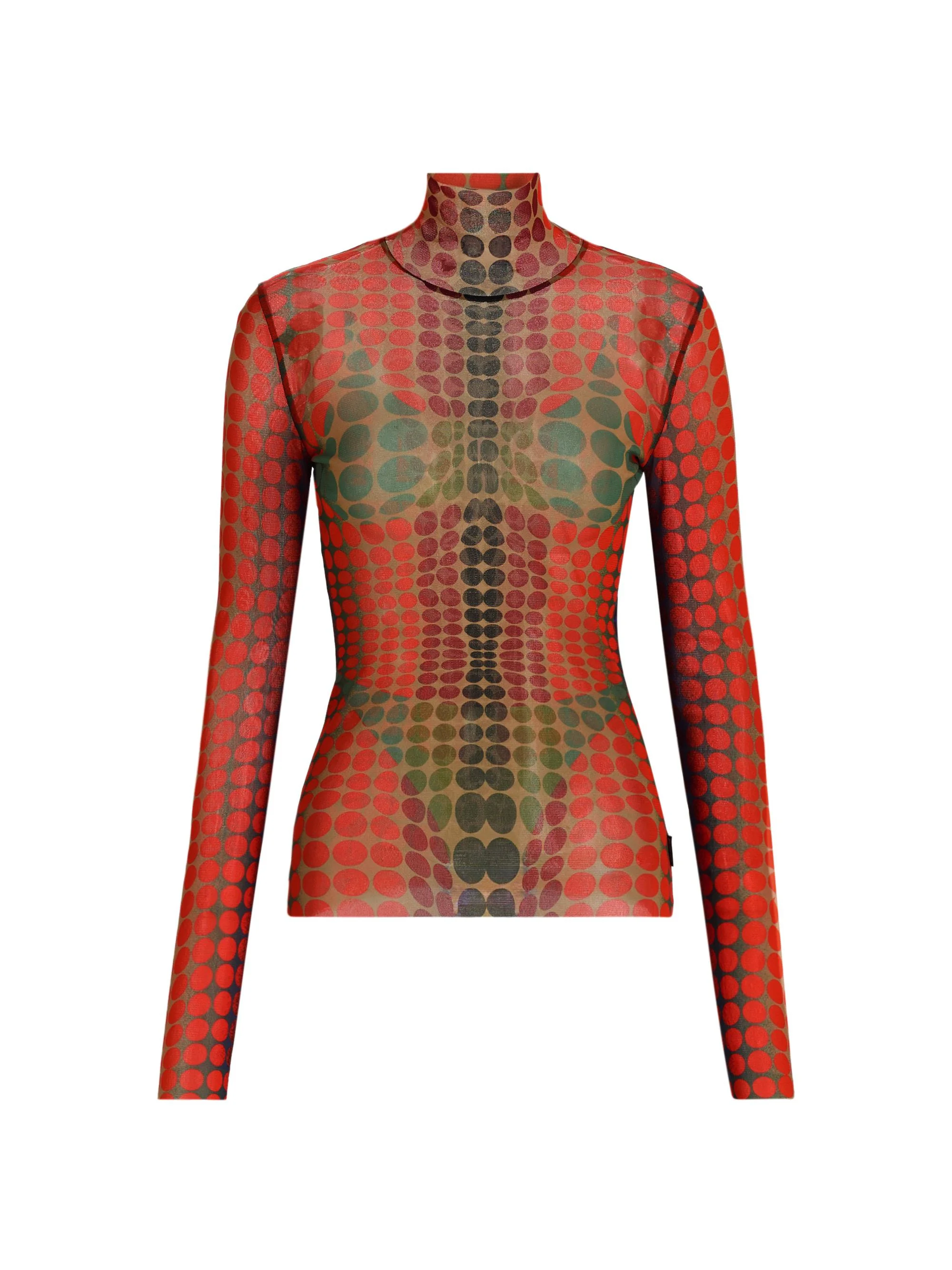 Women's Iconic Prints: The Dots Long-Sleeve Top - Purple Orange Green - 1