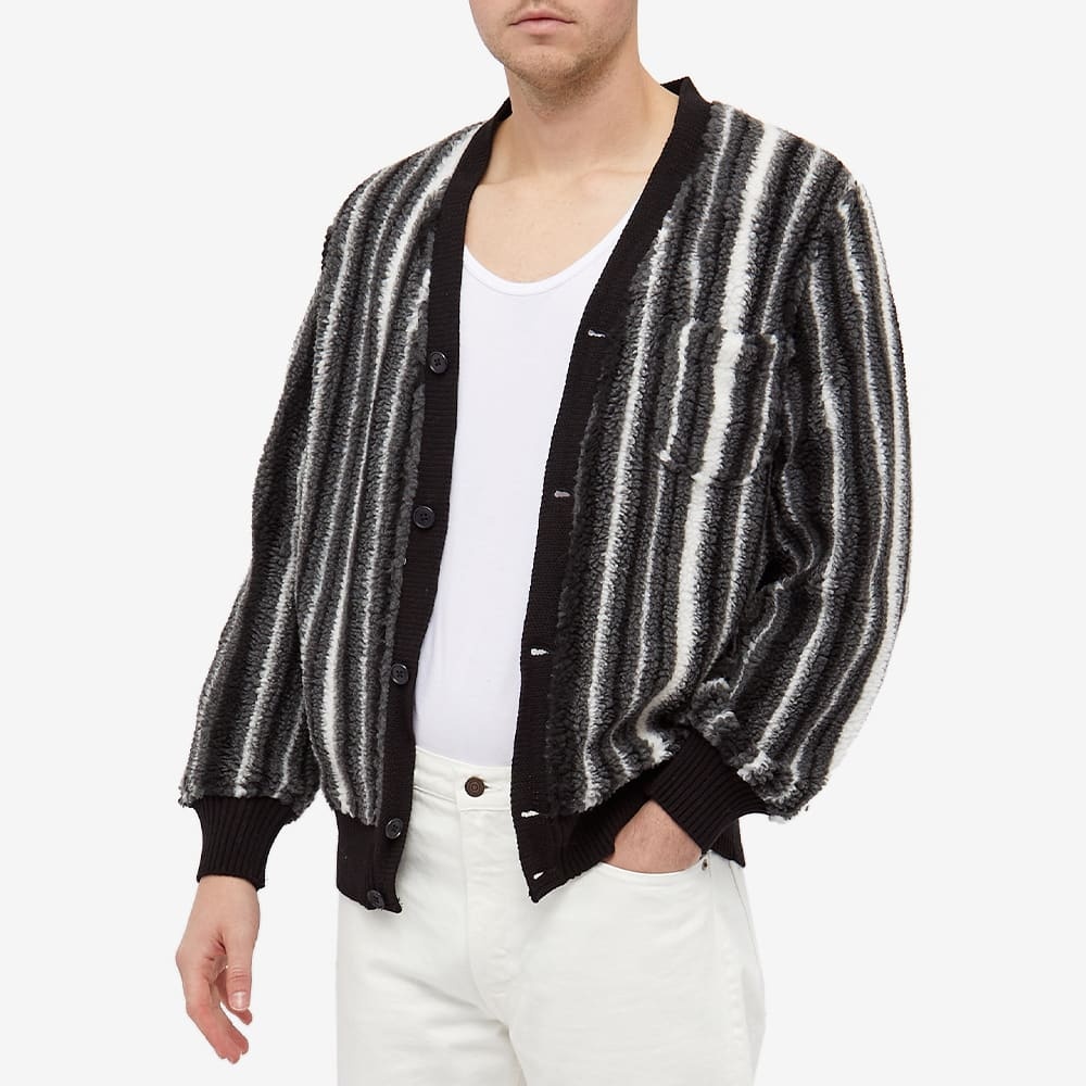 Beams Plus Stripe Fleece Cardigan - 4