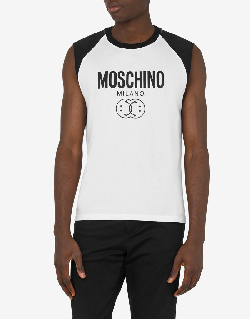 Moschino DOUBLE SMILEY® SLEEVELESS T-SHIRT outlook