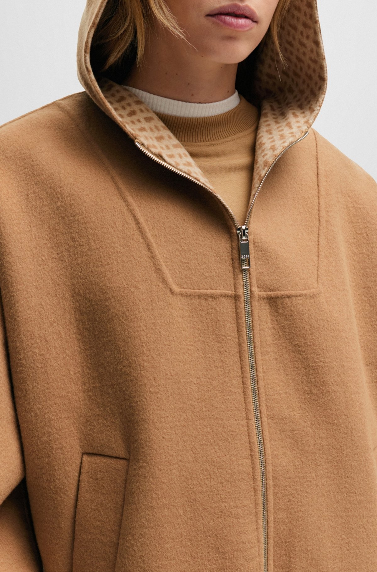 WOOL-BLEND COAT WITH MONOGRAM-JACQUARD INTERIOR - 7