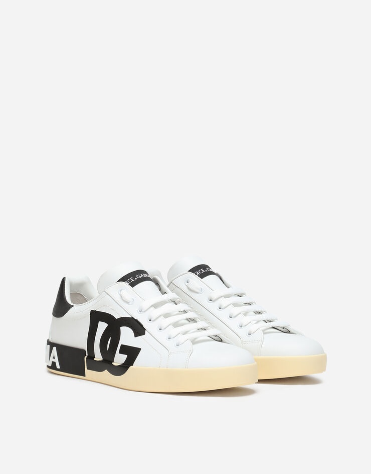 Calfskin nappa Portofino sneakers with DG logo print - 2