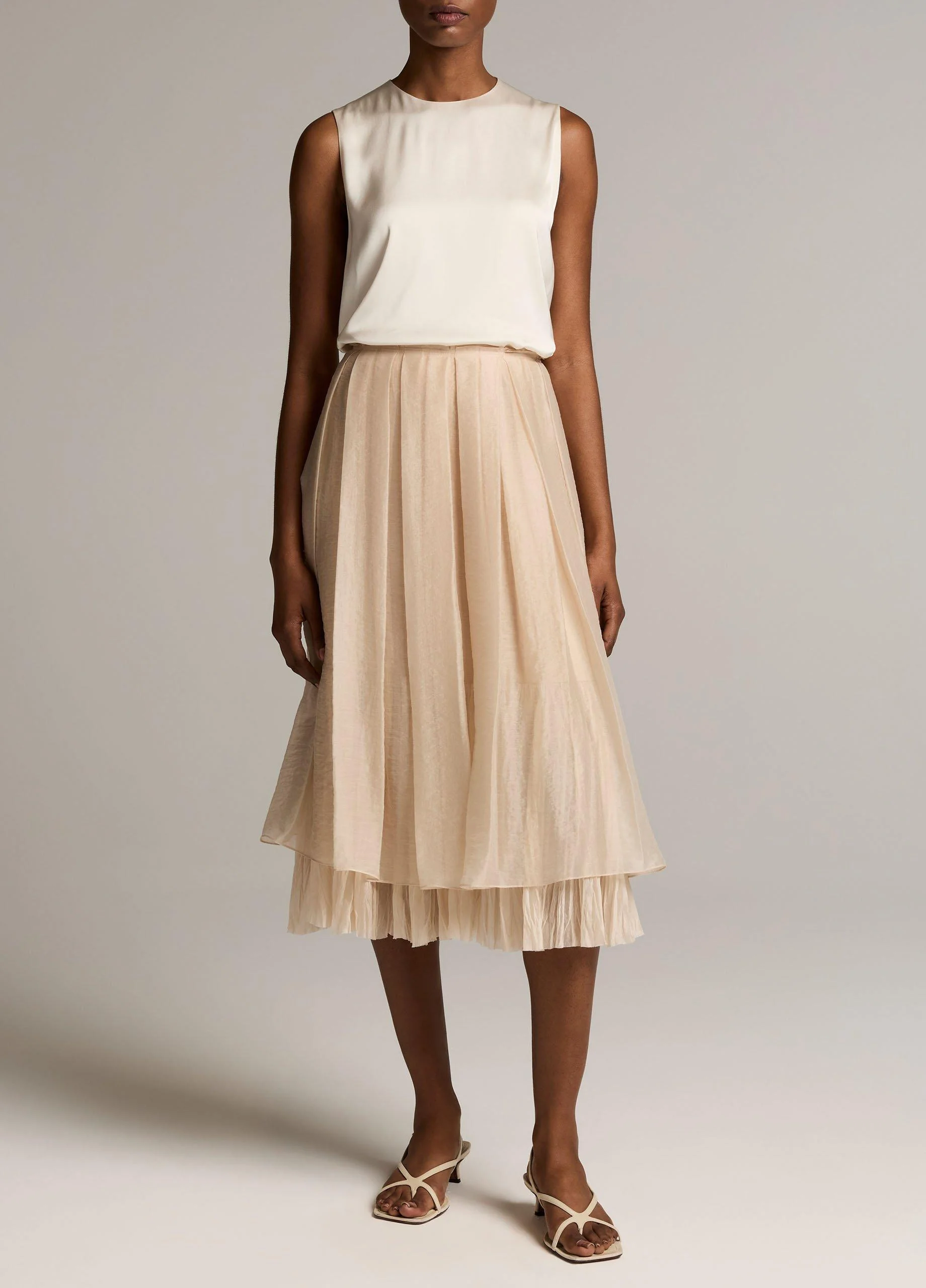 Pleated Layered Skirt - 1