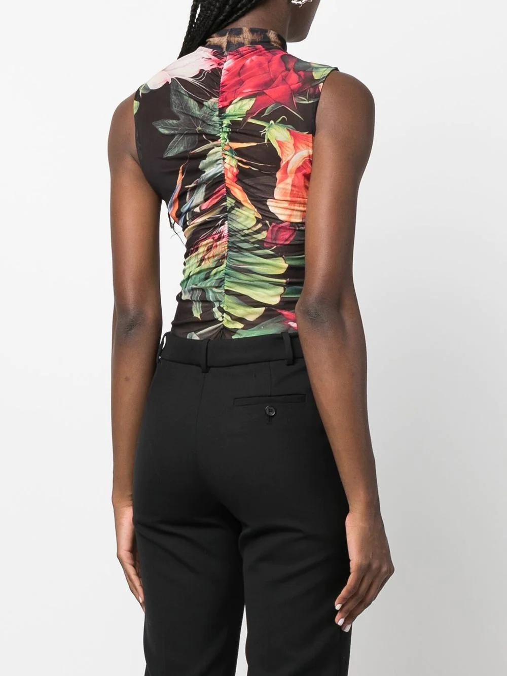 floral sleeveless bodysuit - 4