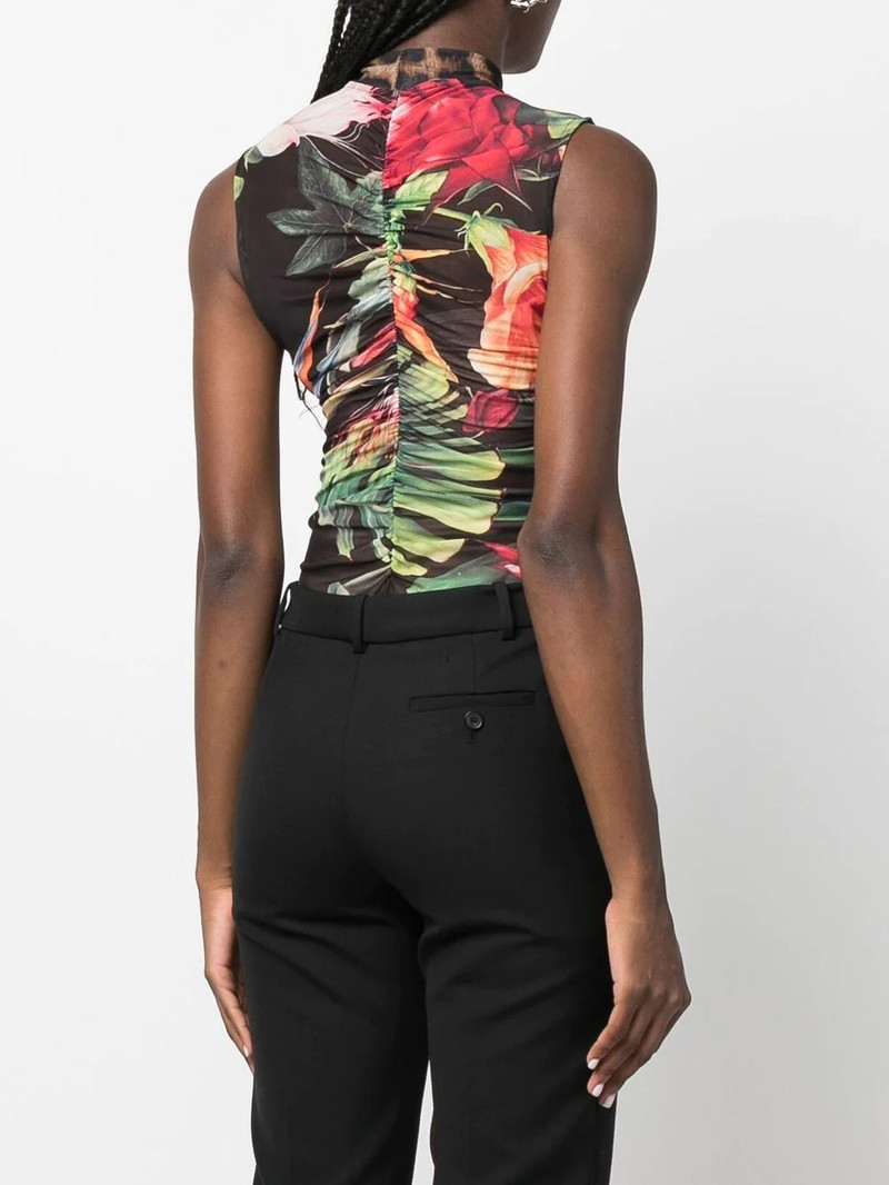 floral sleeveless bodysuit 4