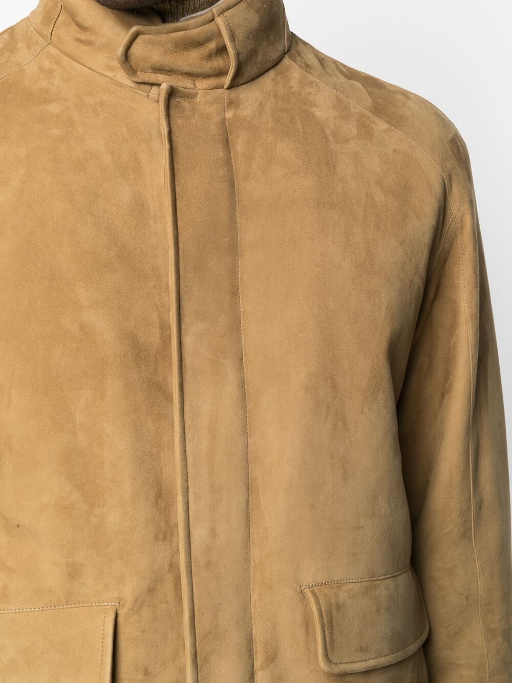 single-breasted suede jacket - 5