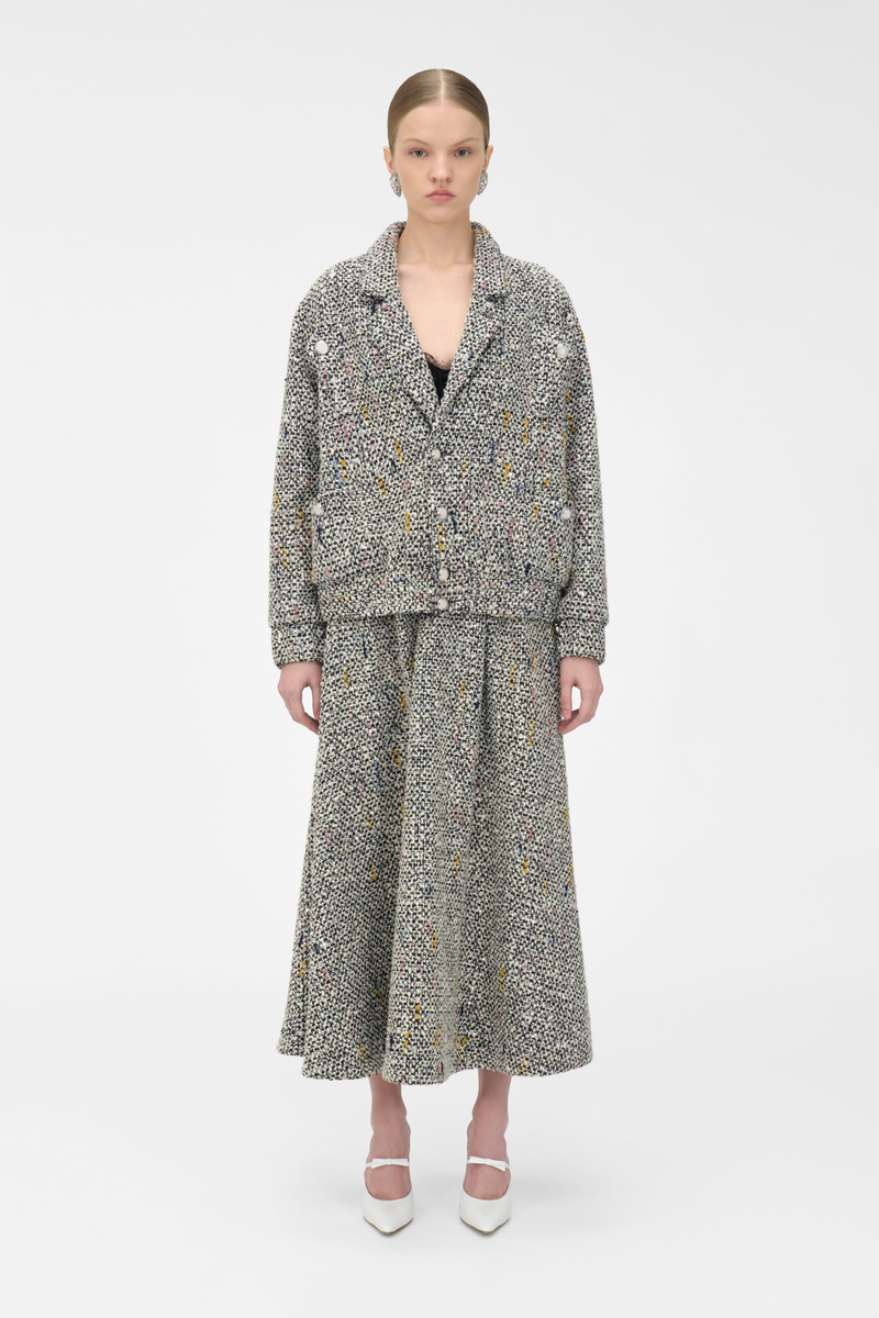 Alessandra Rich SEQUIN TWEED LONG SKIRT outlook
