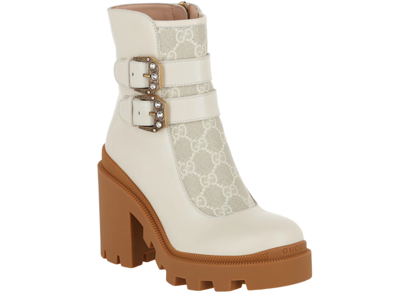 Gucci GG Supreme Ankle Accent Ankle Boots White (Women's) - 2